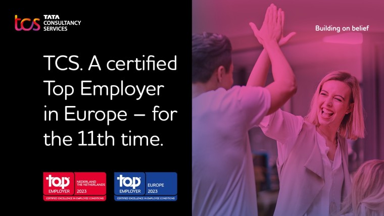 TCS in Nederland erkend als beste werkgever 2023 door Top Employers Institute