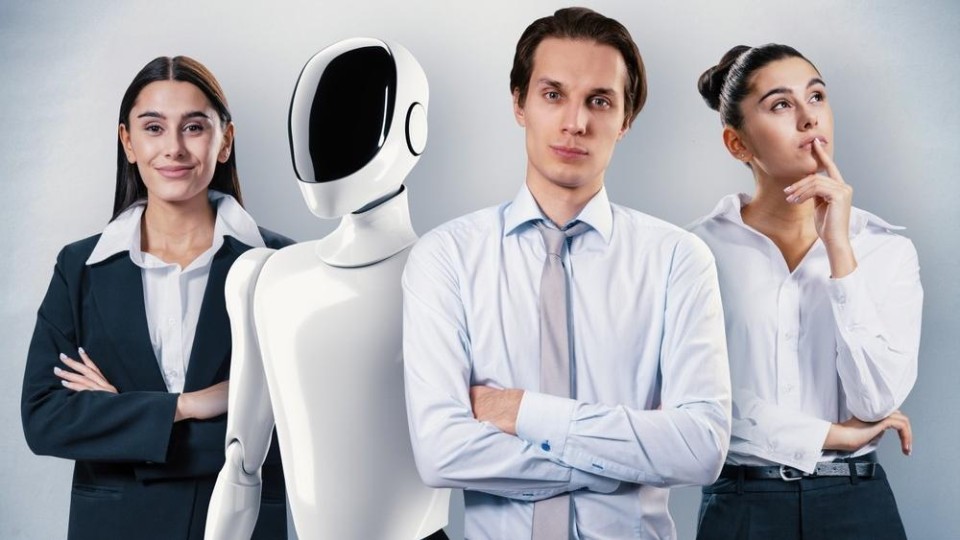 Robot tussen werknemers