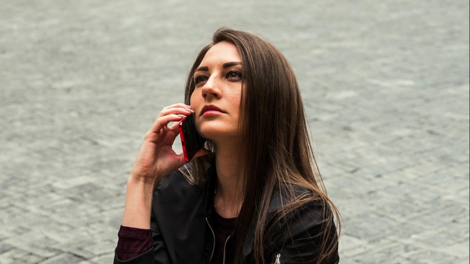 Bellende vrouw