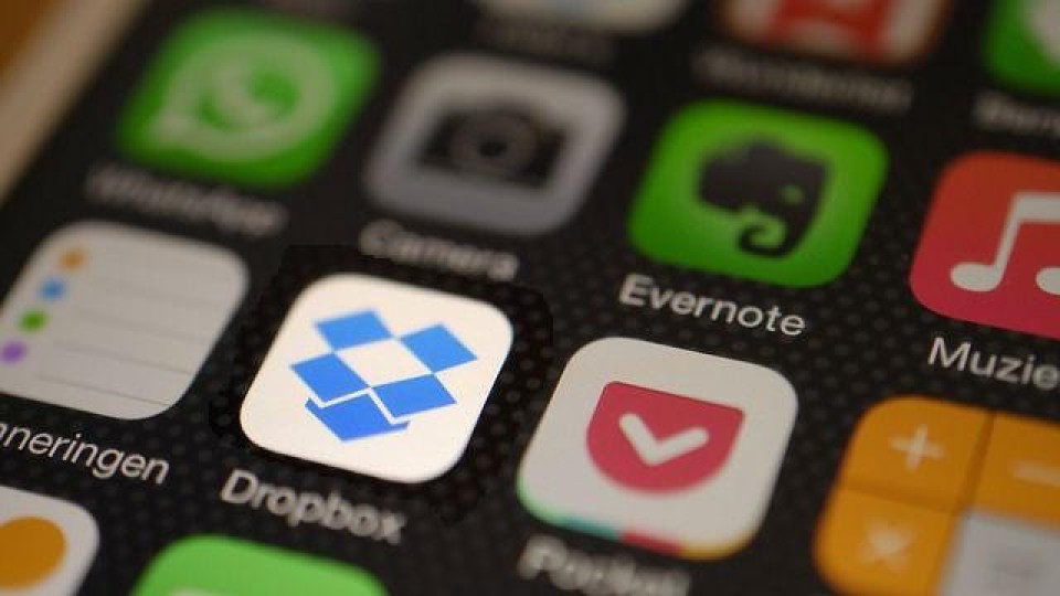 Dropbox-app op iPhone-scherm