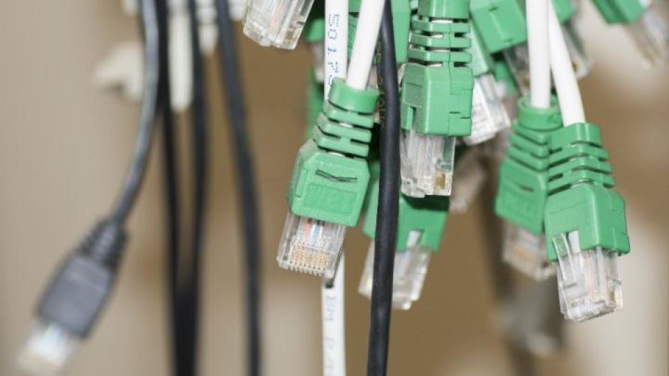Bundel van netwerkkabels met RJ45-plug