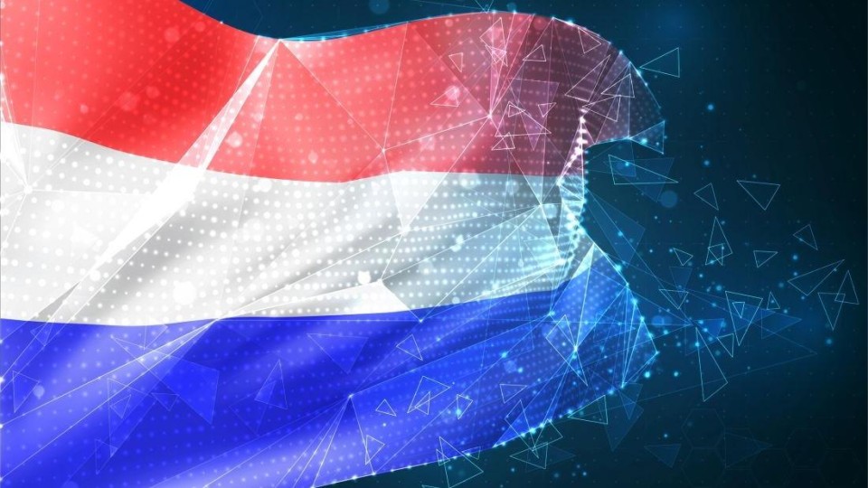 Nederlandse vlag met 'cyberelementen'