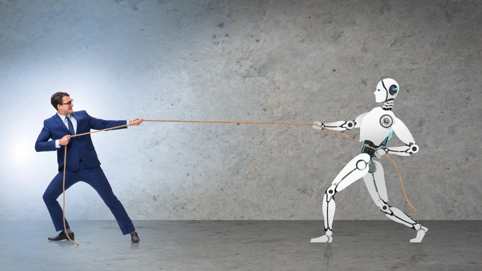 mens en robot