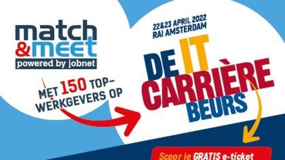 Spreek op 22&amp;23 april 160 topwerkgevers als Salesforce, ING en Picnic én volg één van de 80 workshops. Scoor nu je gratis e-ticket