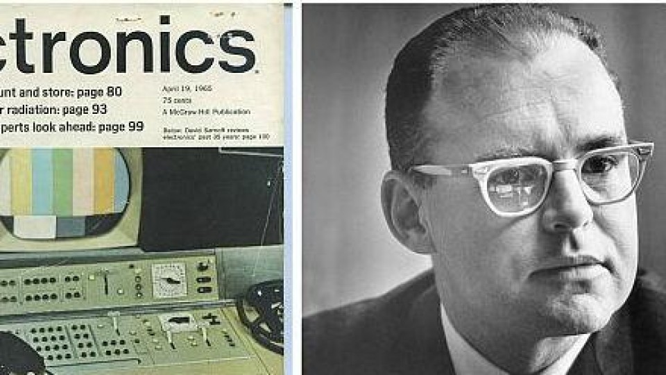 Electronics tijdschrift, met Gordon Moore