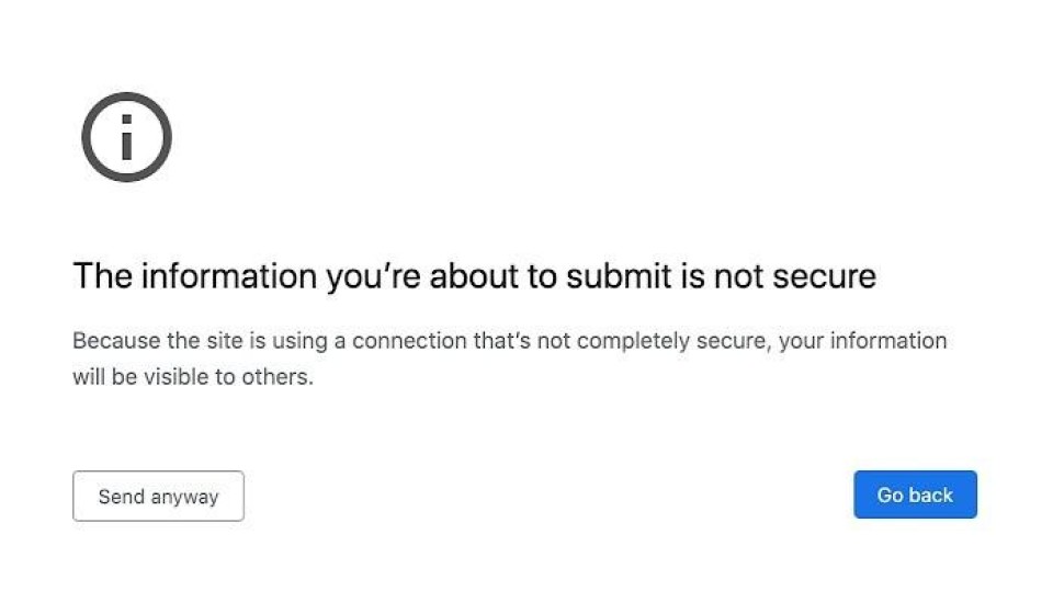 Chrome insecure form
