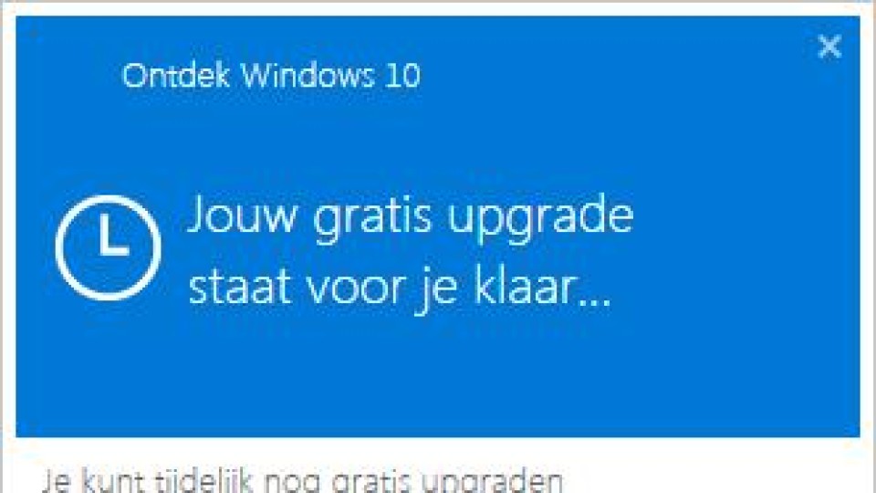 Windows 10 notificatie gratis upgrade