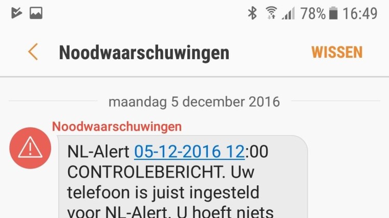 NL-Alert voor 4G opnieuw getest