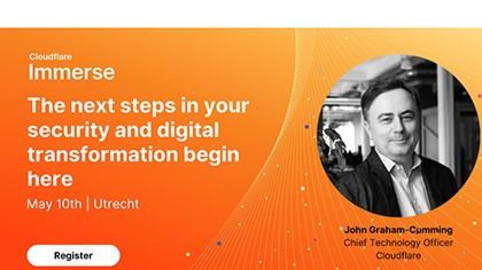 Ontmoet onze experts en industrietitanen tijdens Cloudflare Immerse in Utrecht op 10 mei.