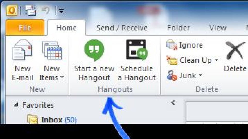 Hangouts plug-in voor Outlook