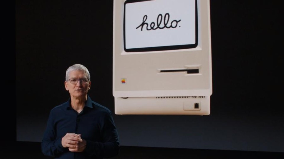 eerste Mac, hello