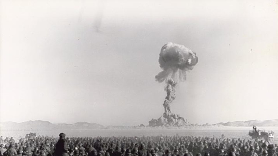 nucleaire test in Nevada-woestijn