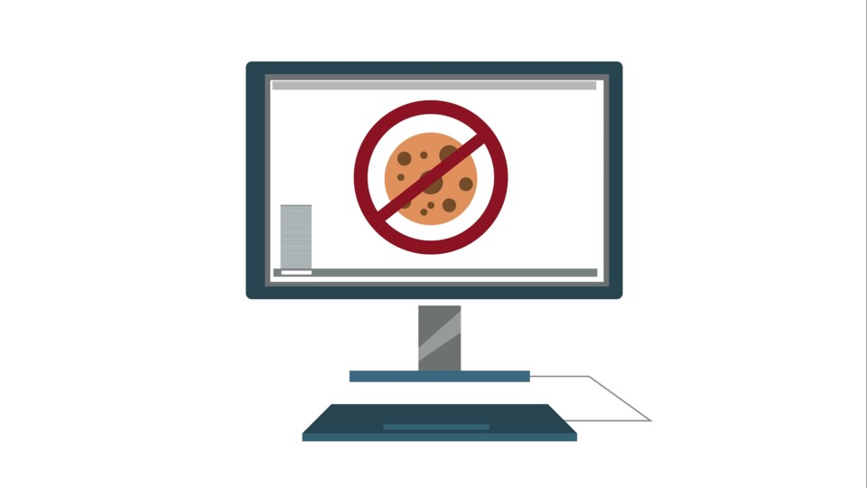 Illustratie van een beeldscherm met een cookie