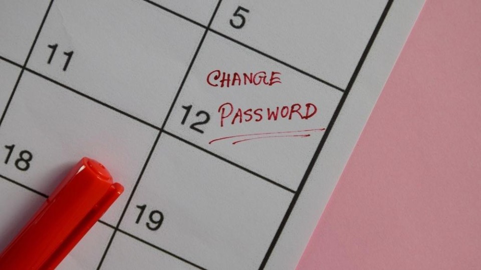 'change password' op kalender