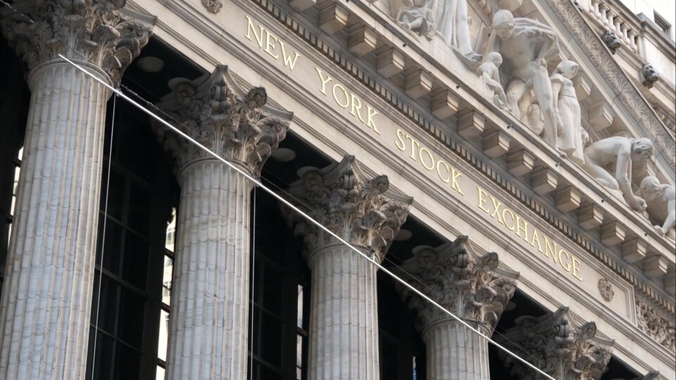 Geven van het beursgebouw in New York