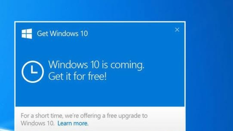 Get Windows 10 pop-up