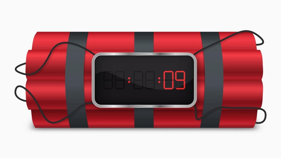 Bom met digitale klok