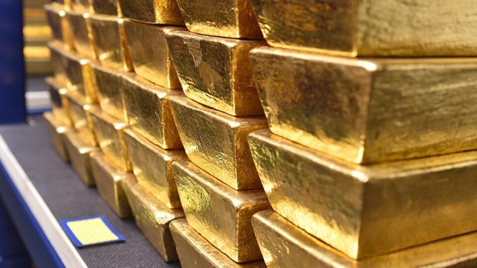 Goudstaven bij de Nederlandse bank
