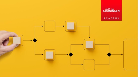 gele achtergrond met blokkenschema