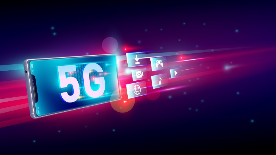 5G-logo op een mobiel scherm.
